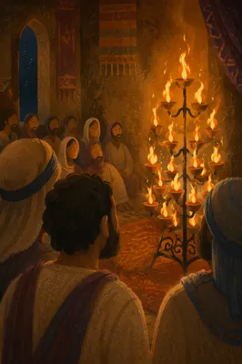 Pentecost Flames in a Reverent Chapel