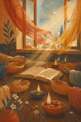 Pentecost Prayer in a Wooden Chapel