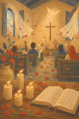 Pentecost Breeze in a Wooden Chapel