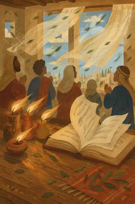 Pentecost Wind and Flames in Upper Room