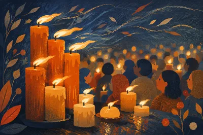 Pentecost Candle Flames in Gentle Wind
