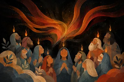 Pentecost Flames in Sacred Wind