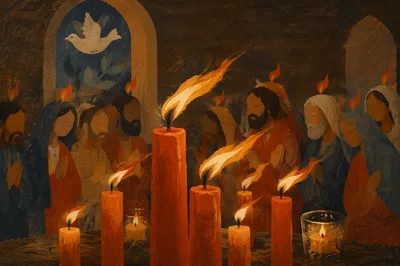 Pentecost Prayer Candles in Gentle Spirit Wind