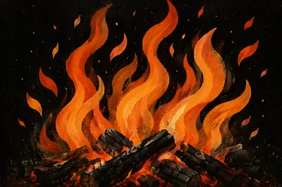Pentecost Flames in Gentle Holy Wind