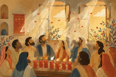 Pentecost Candles and Wind in Chapel