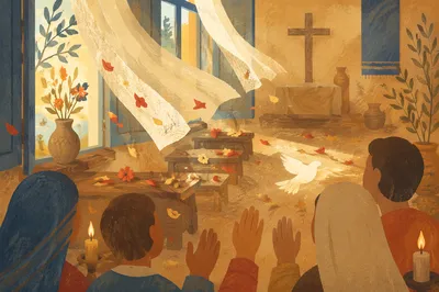Pentecost Breeze in a Wooden Chapel