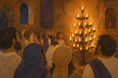 Pentecost Flames in a Reverent Chapel