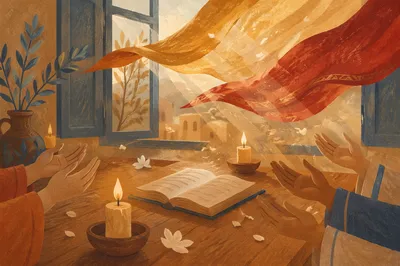 Pentecost Prayer in a Wooden Chapel
