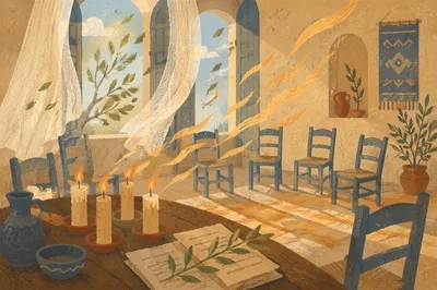 Pentecost Wind and Flames in Upper Room
