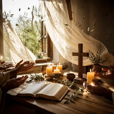 Pentecost Prayer in Windlit Upper Room