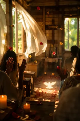 Pentecost Prayer in a Windy Wooden Chapel