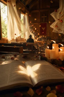Pentecost Wind and Flames in Wooden Chapel