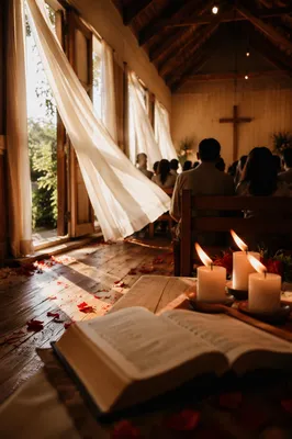 Pentecost Wind in a Wooden Chapel