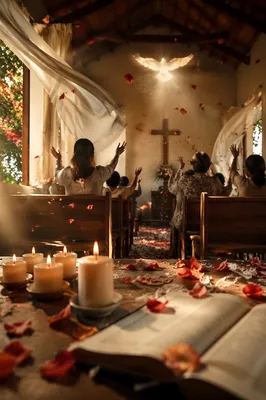 Pentecost Breeze in a Wooden Chapel