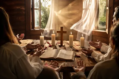 Pentecost Wind and Flames in Wooden Chapel
