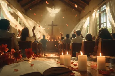 Pentecost Breeze in a Wooden Chapel