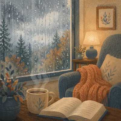 Cozy Rainy Window Reading Nook
