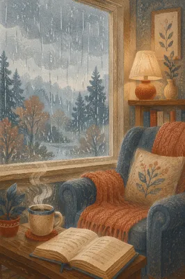 Cozy Rainy Window Reading Nook