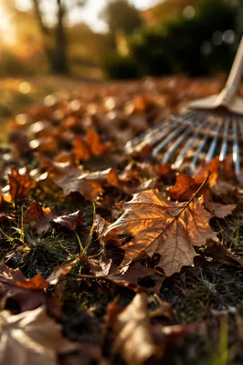 Golden Autumn Leaves in Quiet Yard