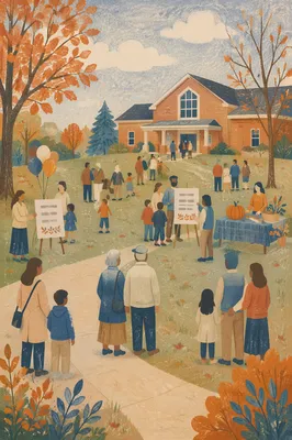 Fall Rally Day Church Lawn Gathering