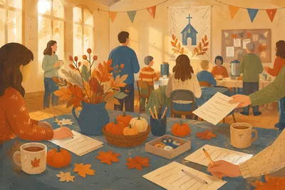 Fall Rally Day Church Program Signup Table