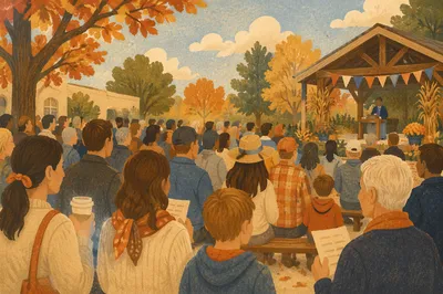 Church Fall Kickoff Rally in Courtyard