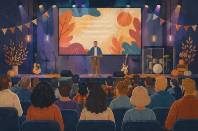 Fall Church Rally Day Stage Gathering