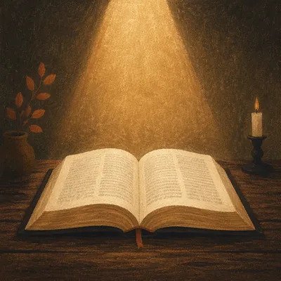 Reformation Day Open Bible in Golden Light