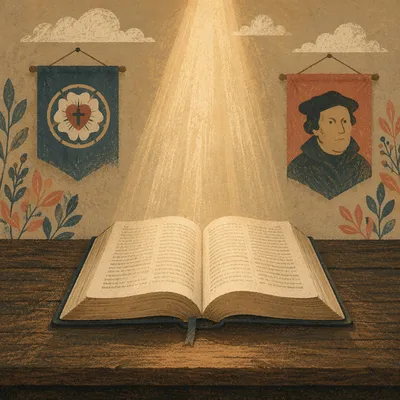 Open Bible in Reformation Day Light