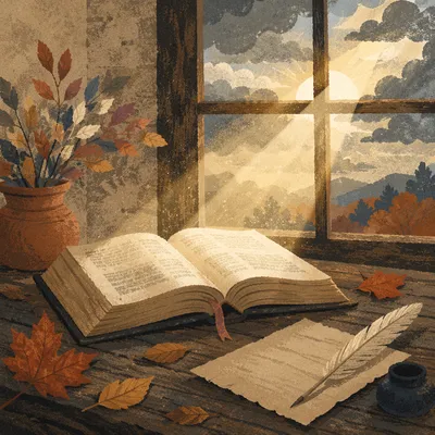Reformation Day Open Bible in Morning Light
