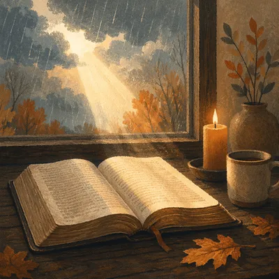 Reformation Day Open Bible in Golden Light