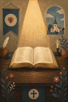 Open Bible with Breaking Golden Light