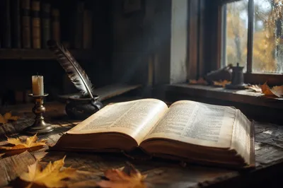 Reformation Day Open Bible in Morning Light