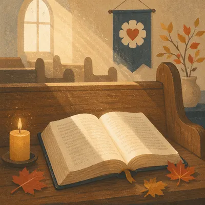 Open Bible in Morning Light