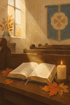 Open Bible in Morning Light Chapel