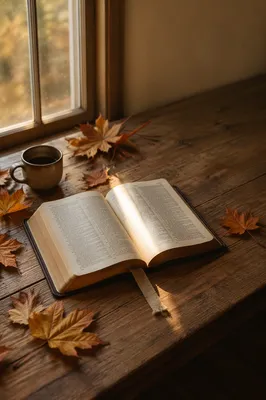 Open Bible in Golden Morning Light