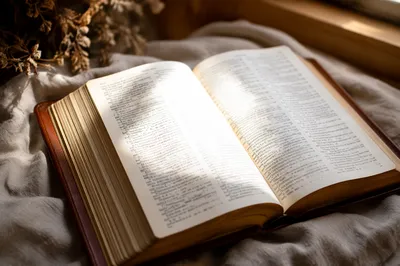 Open Bible in Light for Reformation Sunday
