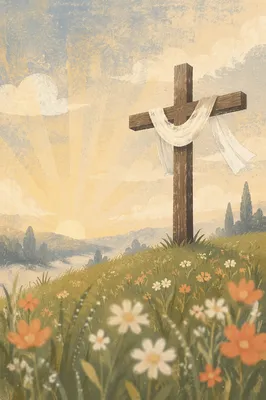 Easter Sunrise Cross With White Drape