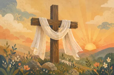 Easter Resurrection Cross at Sunrise