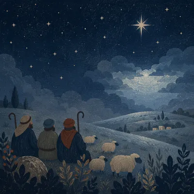 Shepherds Field Under Bethlehem Star