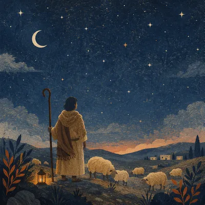 Shepherds Field Under Winter Stars