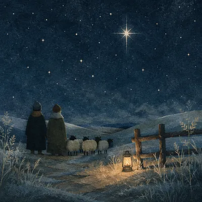 Shepherds Field Under Winter Stars