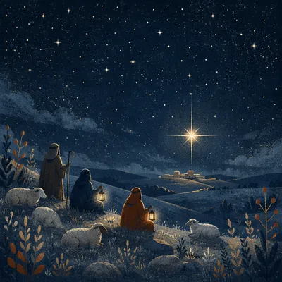 Shepherds Field Under Bethlehem Star