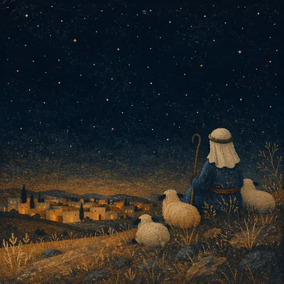 Shepherds Field Under Quiet Winter Stars