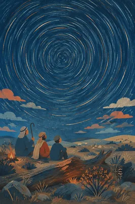 Shepherds Field Beneath Star Trail Vortex