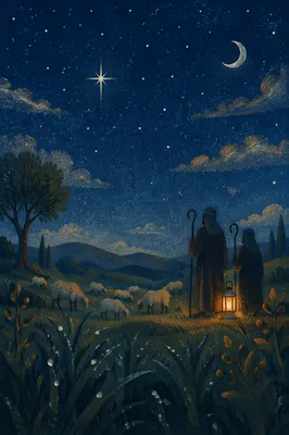 Shepherds Field Under Winter Stars