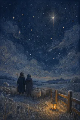 Quiet Shepherds Field Under Winter Stars