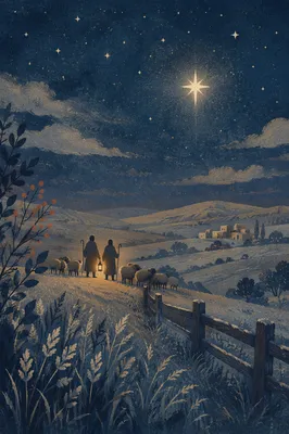 Shepherds Field Under a Bright Winter Star