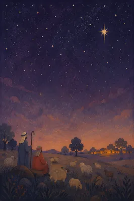 Peaceful Shepherds Field Under Winter Stars