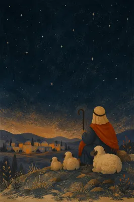 Shepherds Field Under Quiet Starry Night